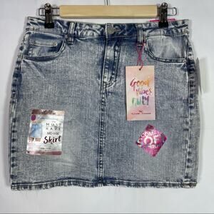 NWT, Almost Famous, Acid Wash Denim Skirt. Size 7.